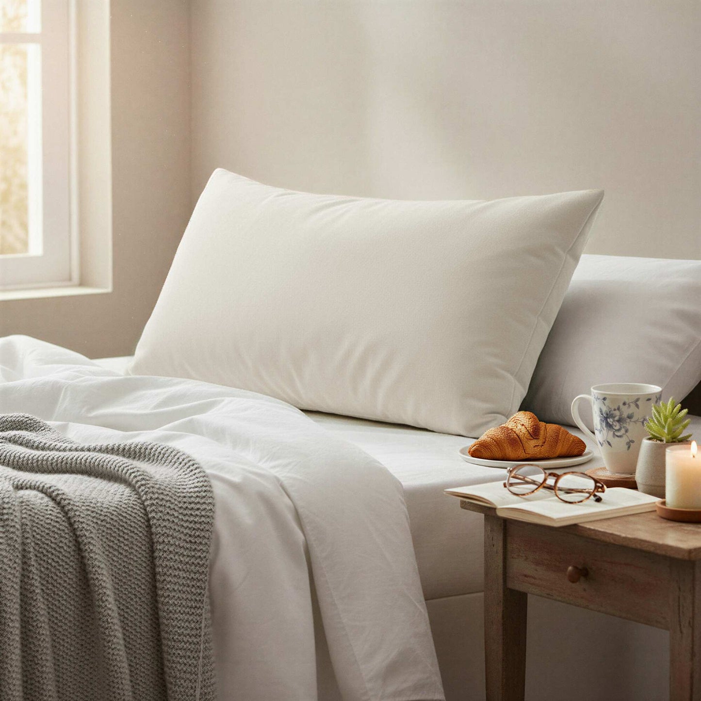 Taie d'oreiller gaze de coton 50 x 70 ou 63 x 63 cm - Kiabi Home BLANC CASSé