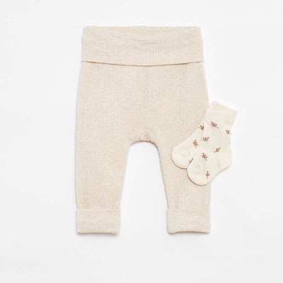 Lot legging côtelé + chaussettes - 2 pièces BEIGE