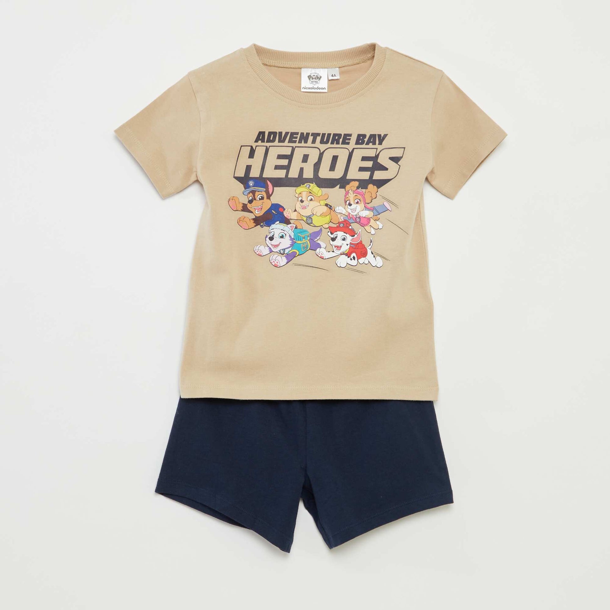 Pyjama court t-shirt + short 'Pat Patrouille' - 2 pièces BEIGE