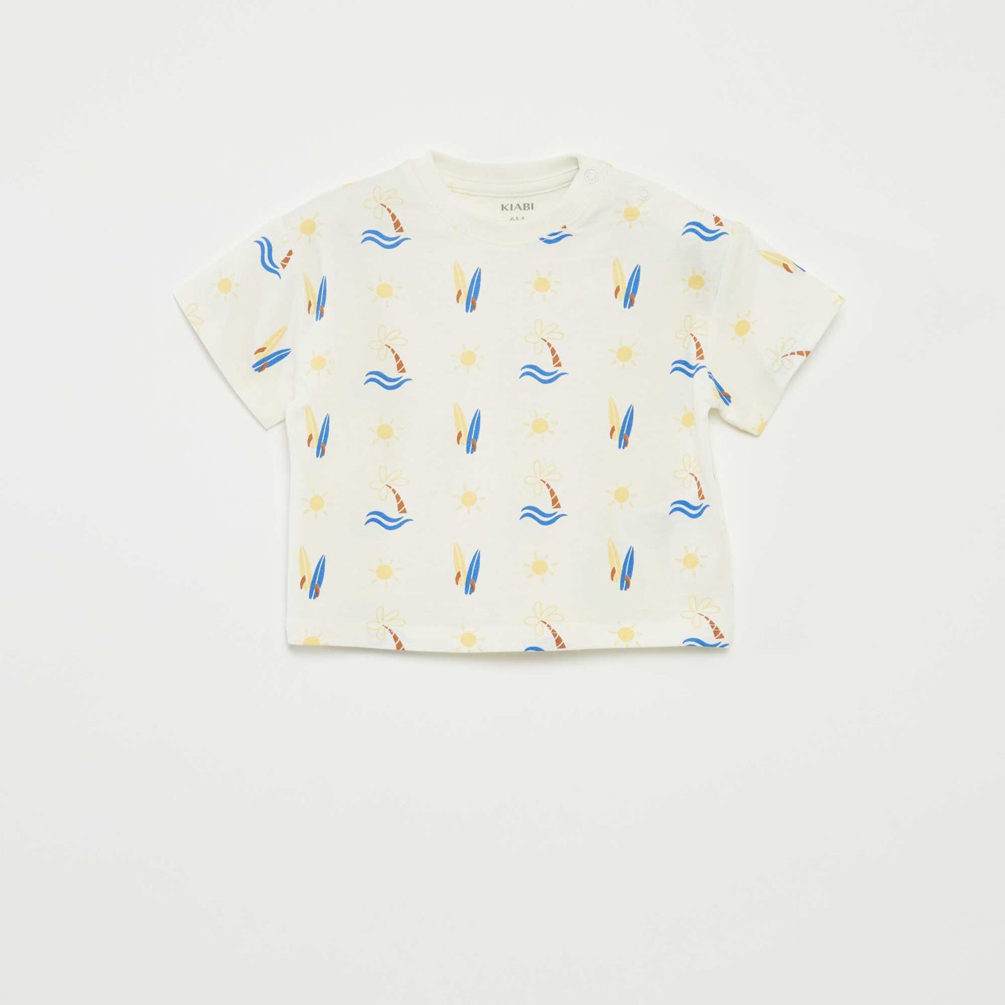 Lot de 2 t-shirts à manches courtes et col rond BLANC