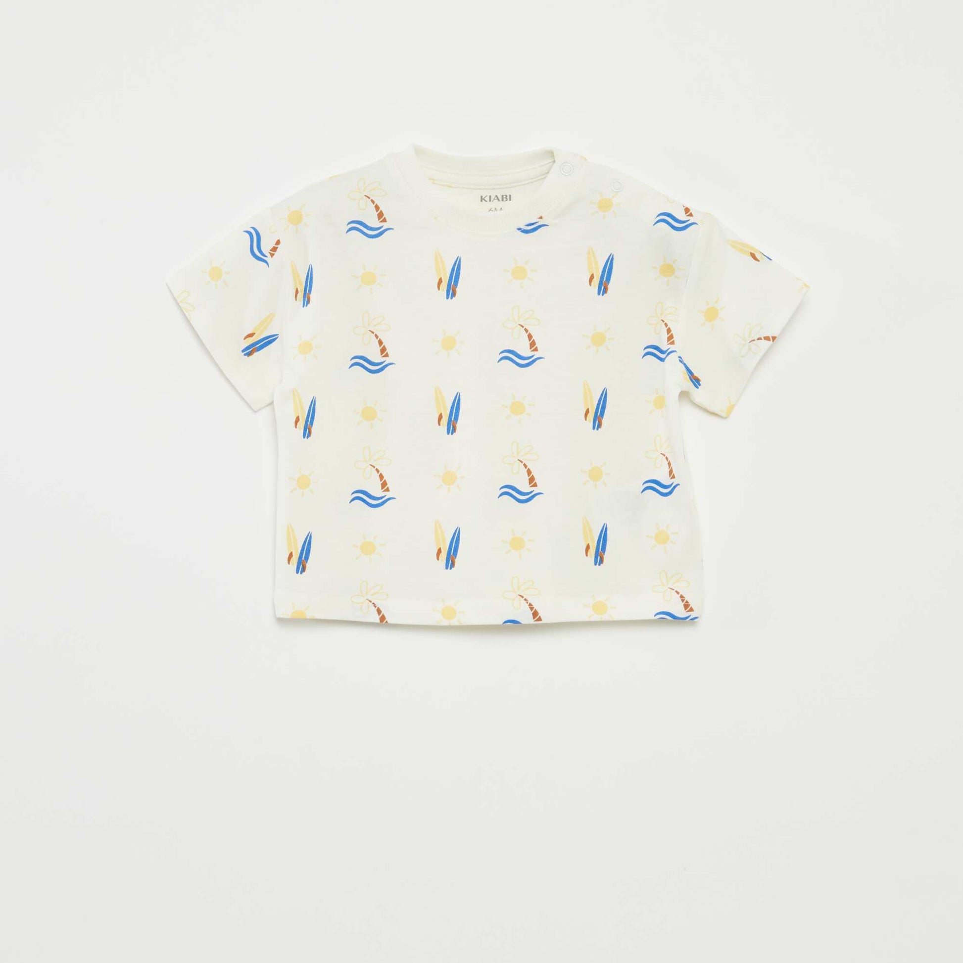 Lot de 2 t-shirts à manches courtes et col rond BLANC