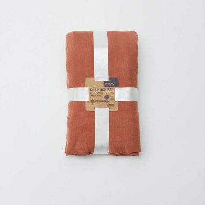 Drap housse 2 personnes (140x200) en double gaze de coton - Kiabi Home MARRON