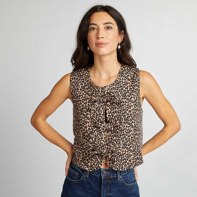Veste sans manches matelassée léopard LéOPARD