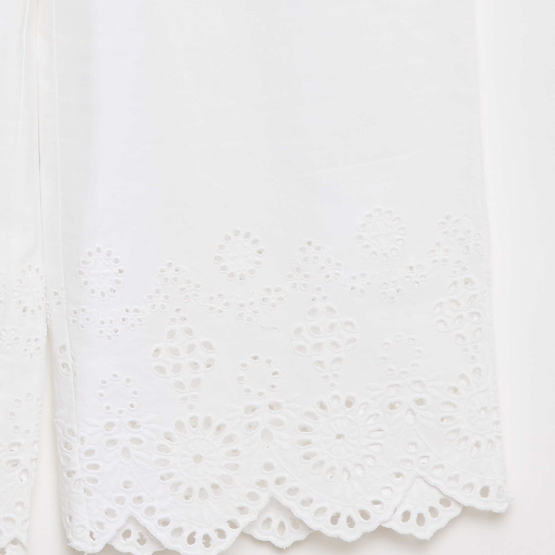 Pantalon large avec broderies anglaises BLANC