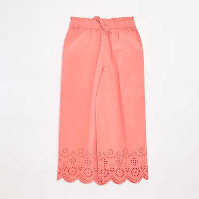 Pantalon large avec broderies anglaises ROSE