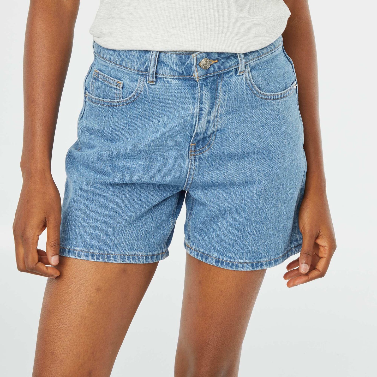 Short taille haute en jean DOUBLE STONE