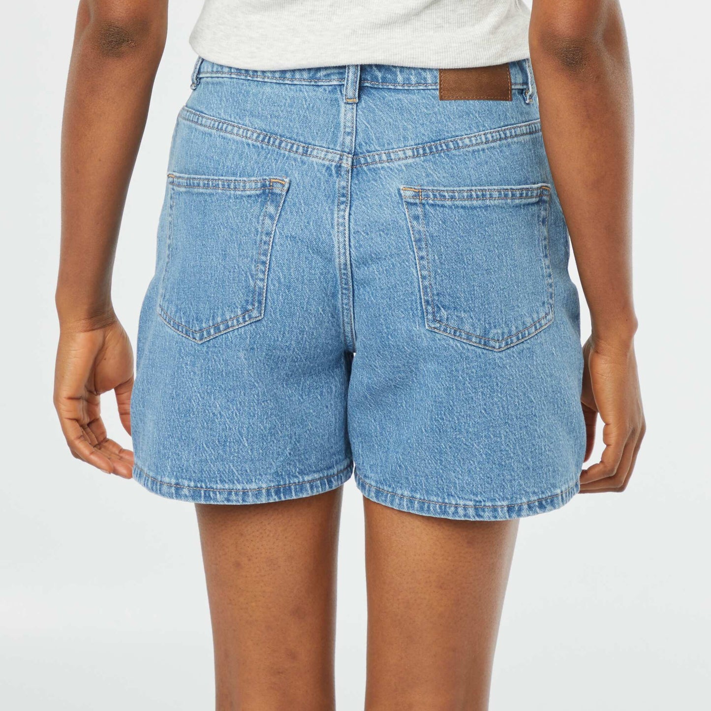 Short taille haute en jean DOUBLE STONE