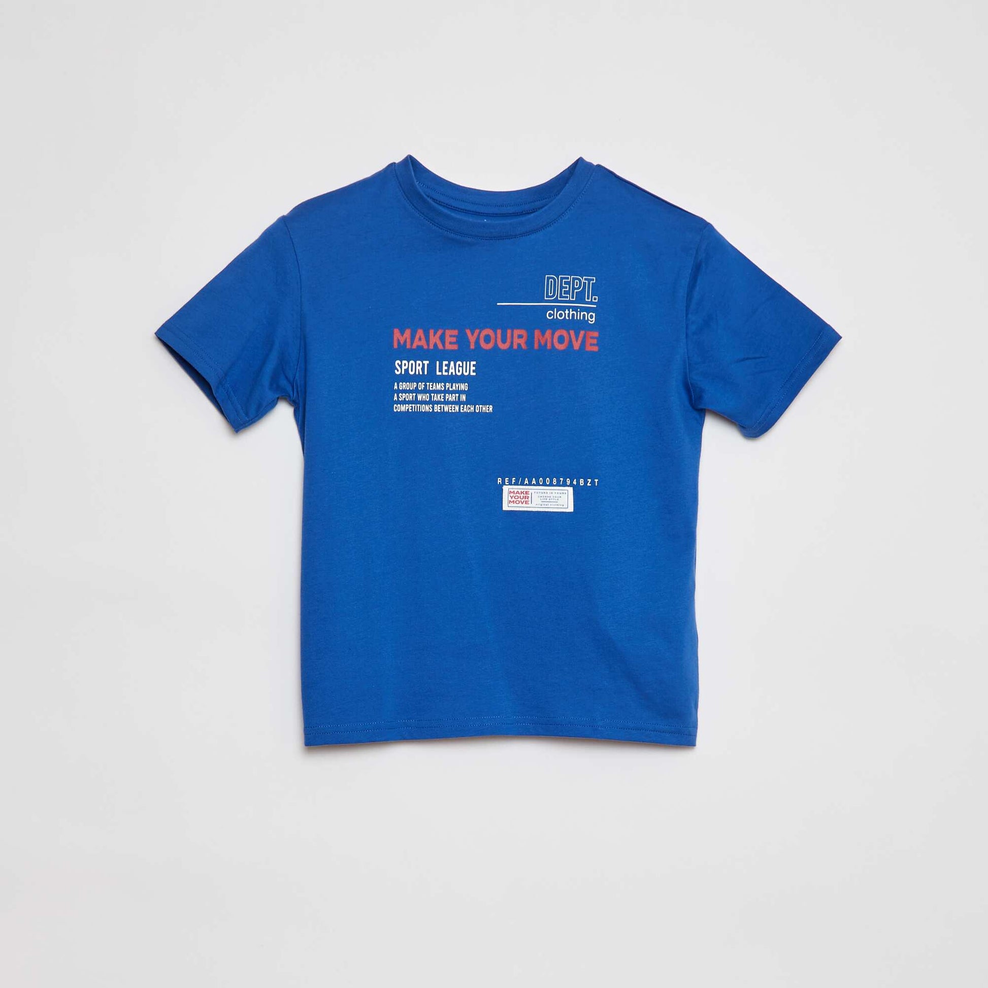 T-shirt à col rond imprimé BLEU