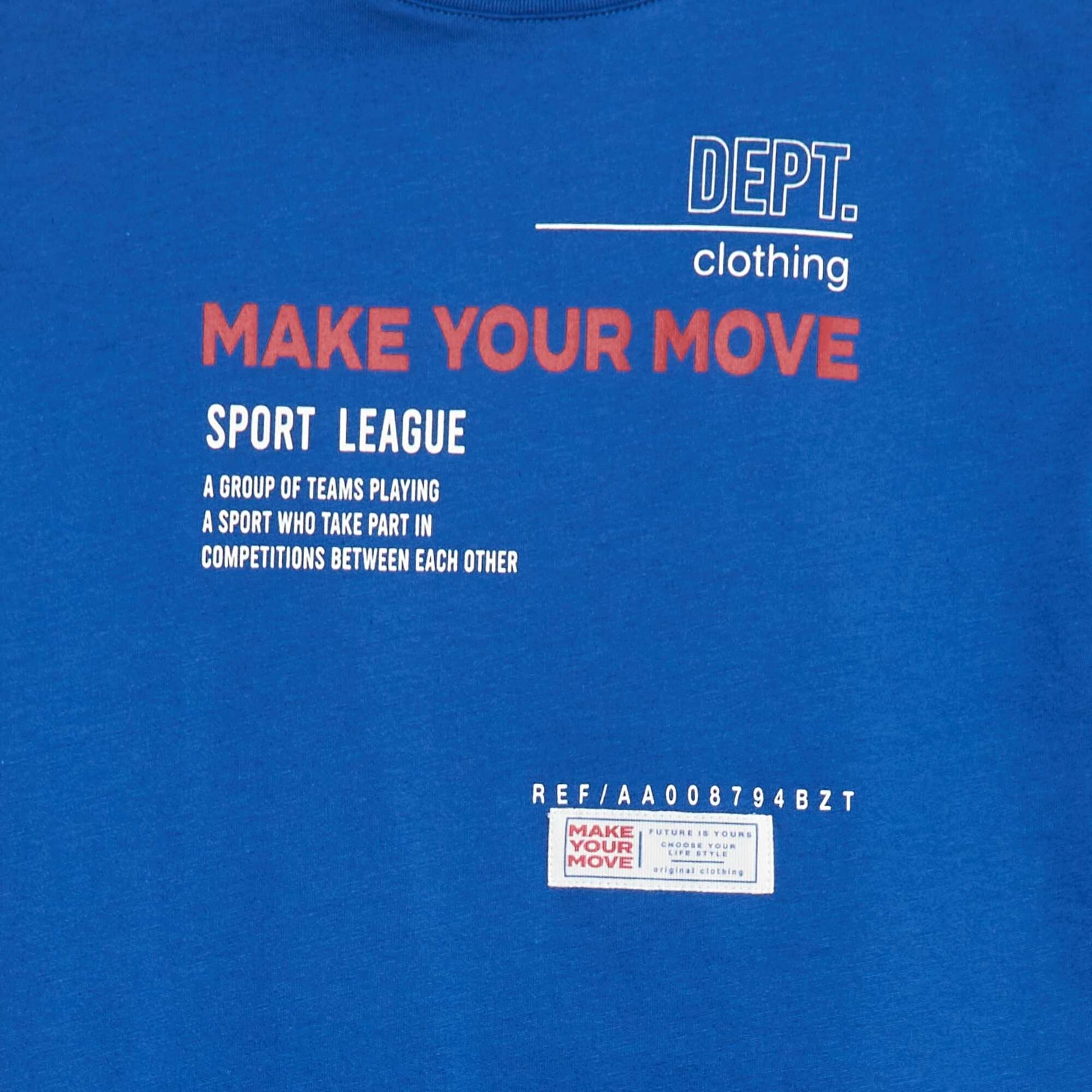 T-shirt à col rond imprimé BLEU