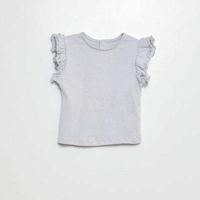 T-shirt à manches courtes volantées BLEU