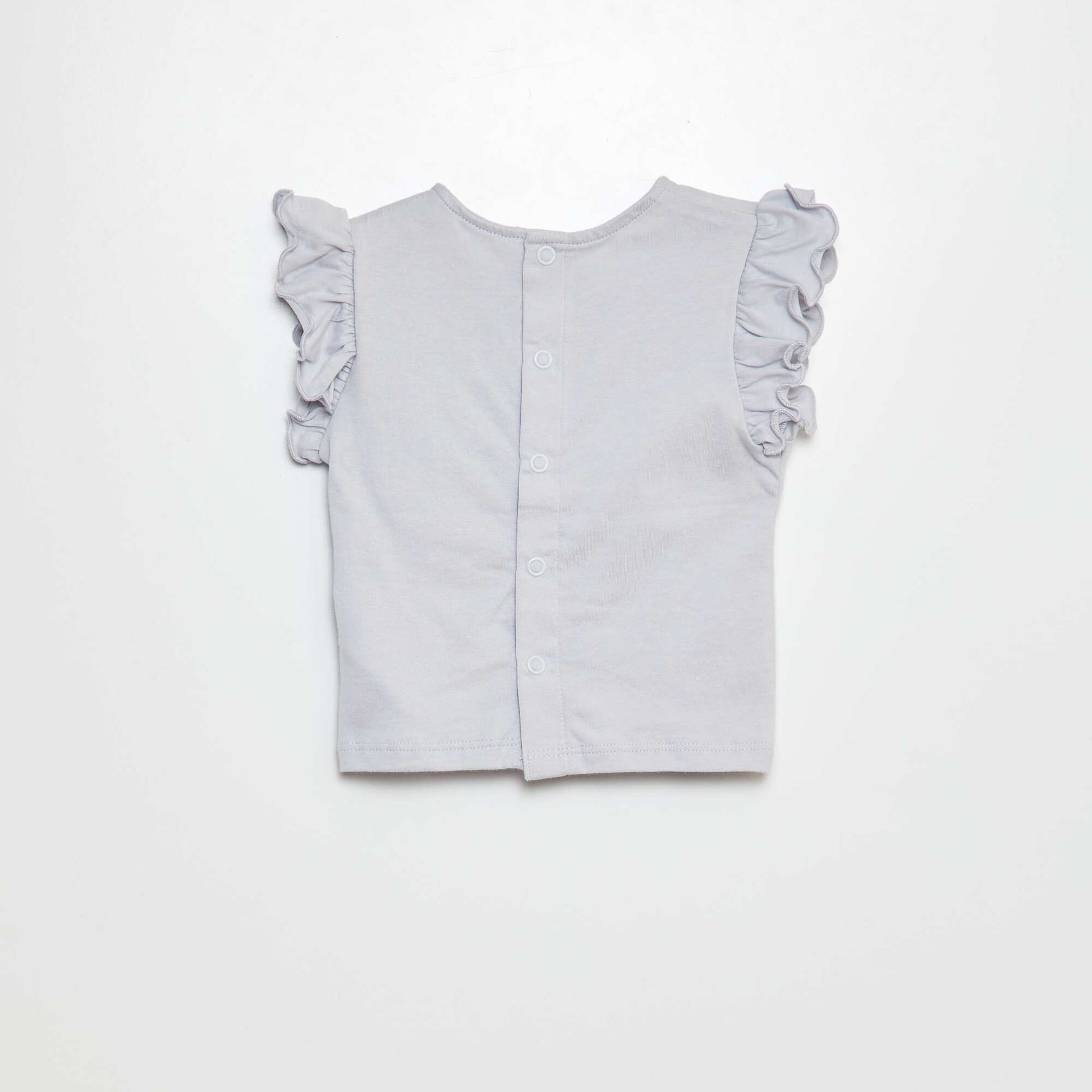 T-shirt à manches courtes volantées BLEU