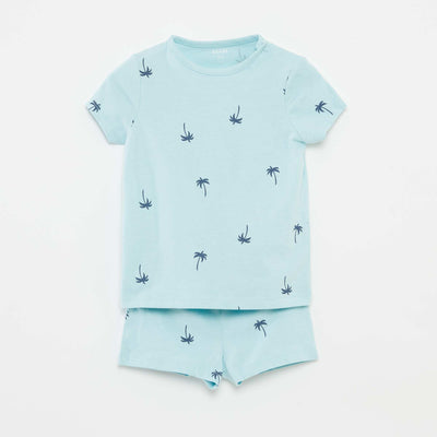 Pyjama court t-shirt + short - 2 pièces BLEU