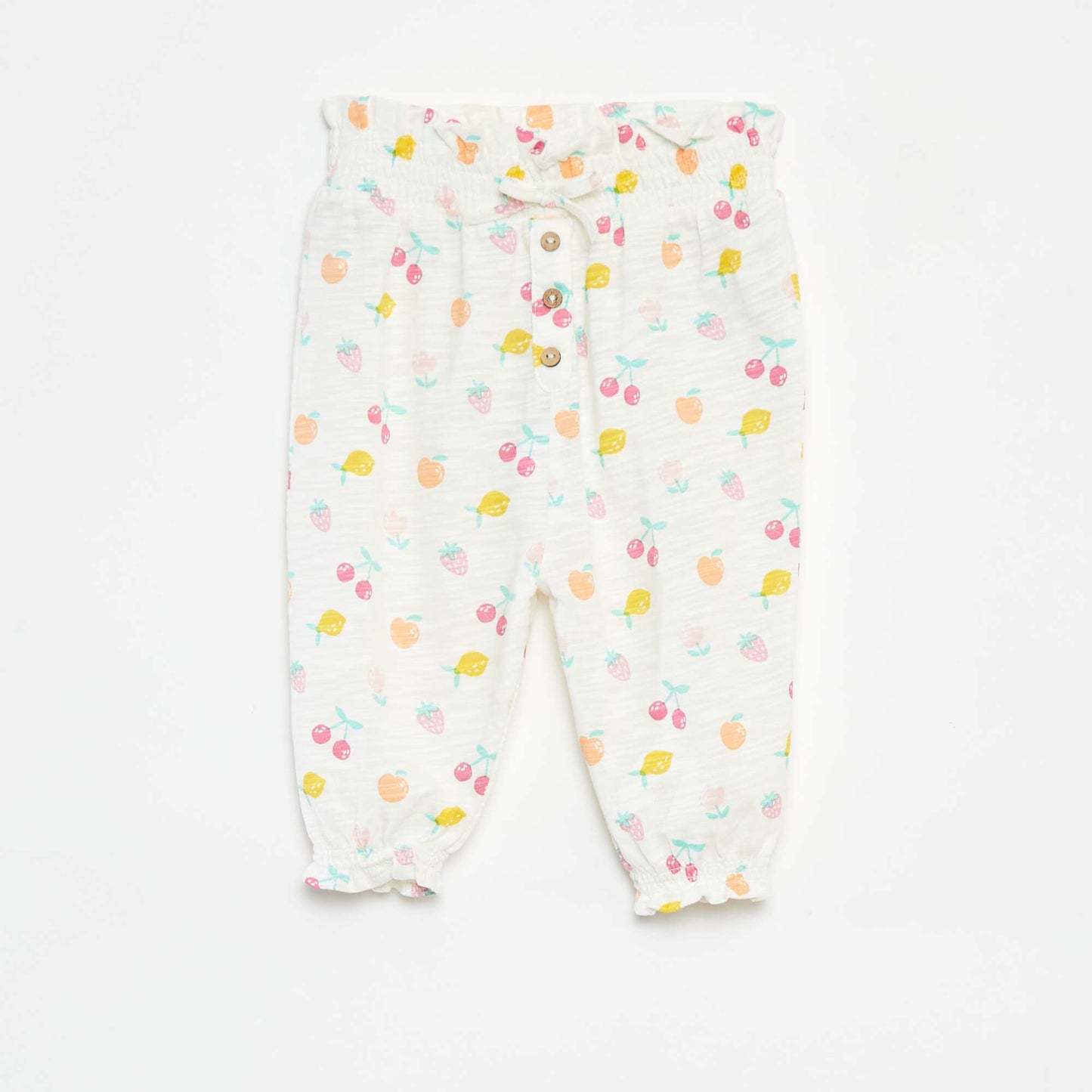 Pantalon sarouel chiné et imprimé BLANC