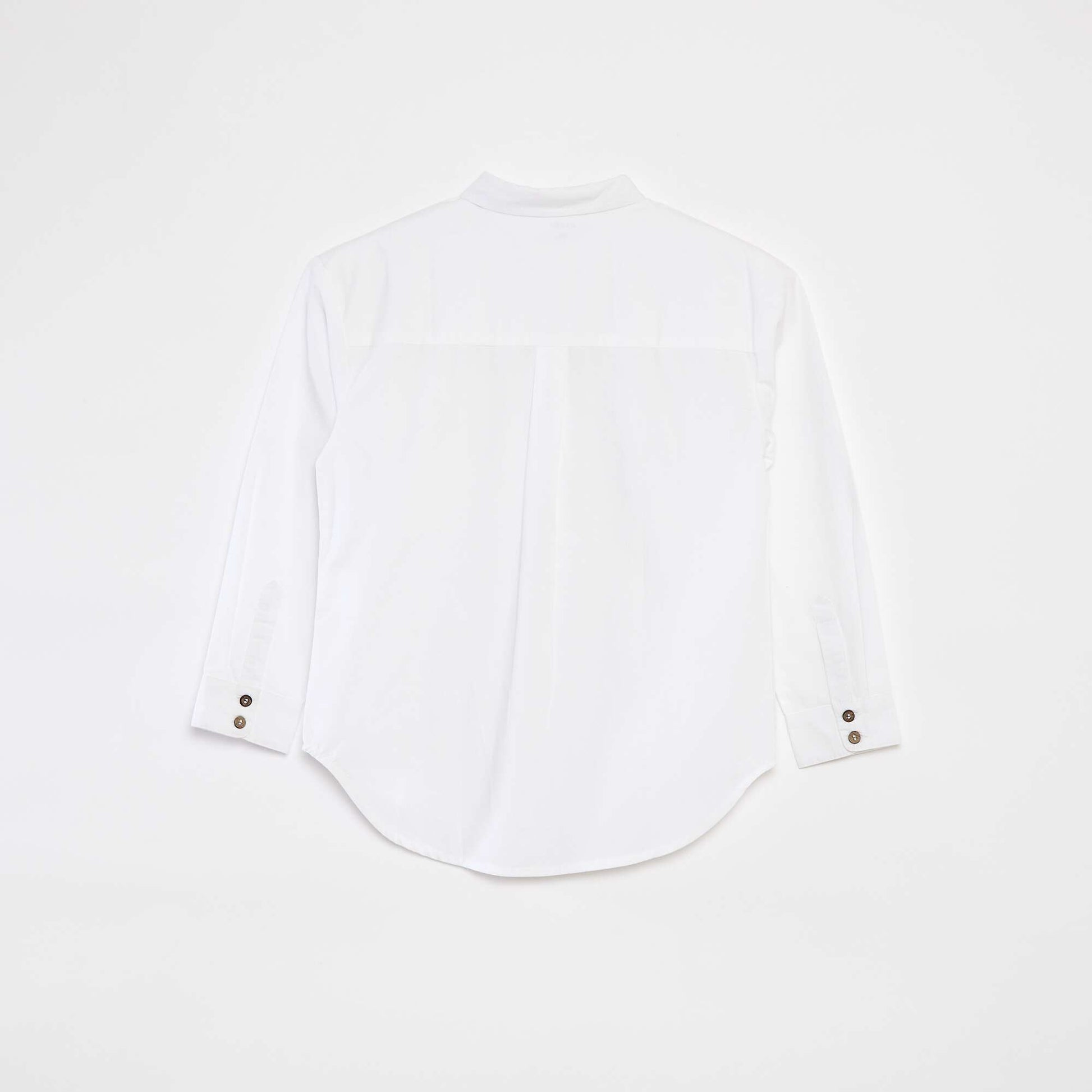 Chemise à manches longues en popeline BLANC