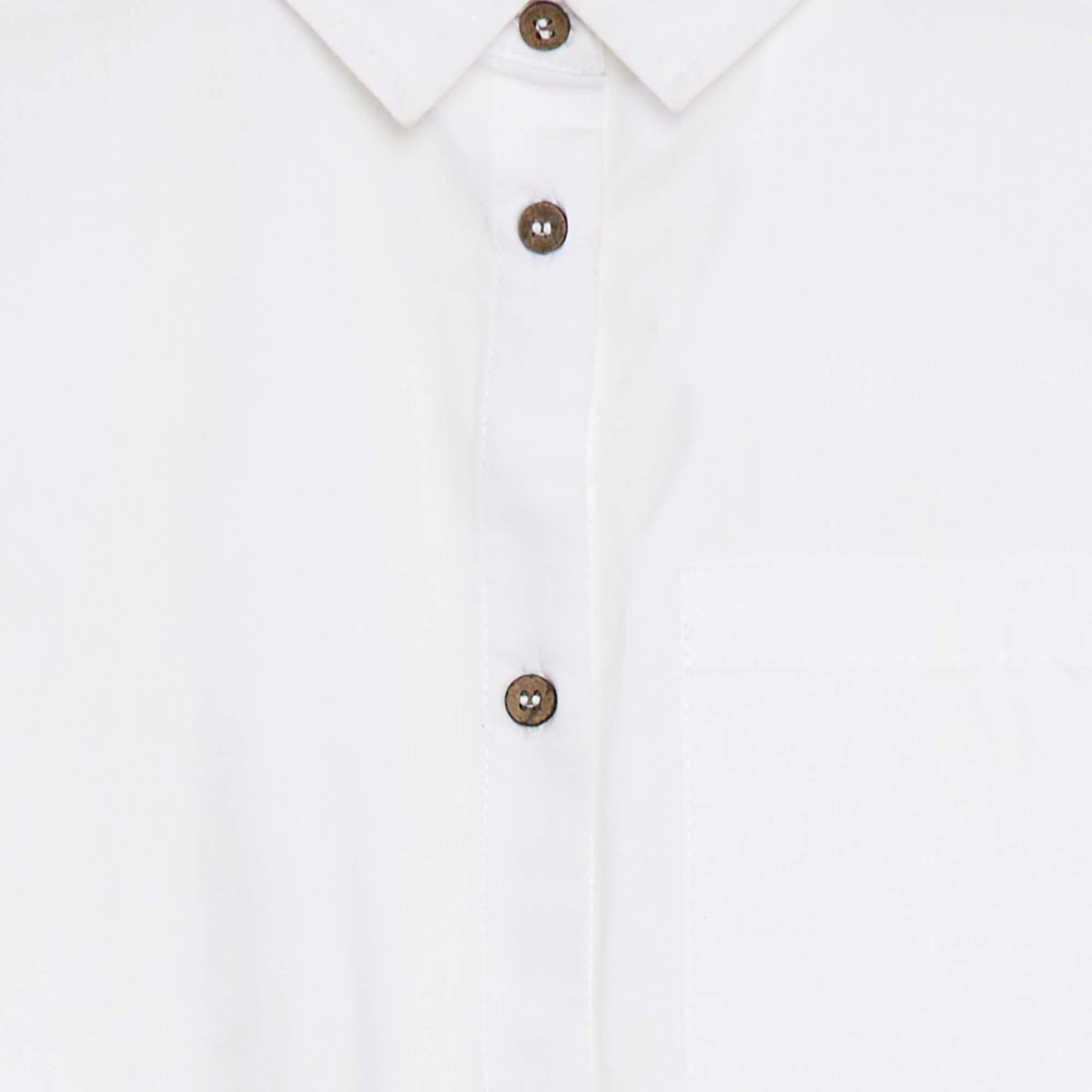 Chemise à manches longues en popeline BLANC