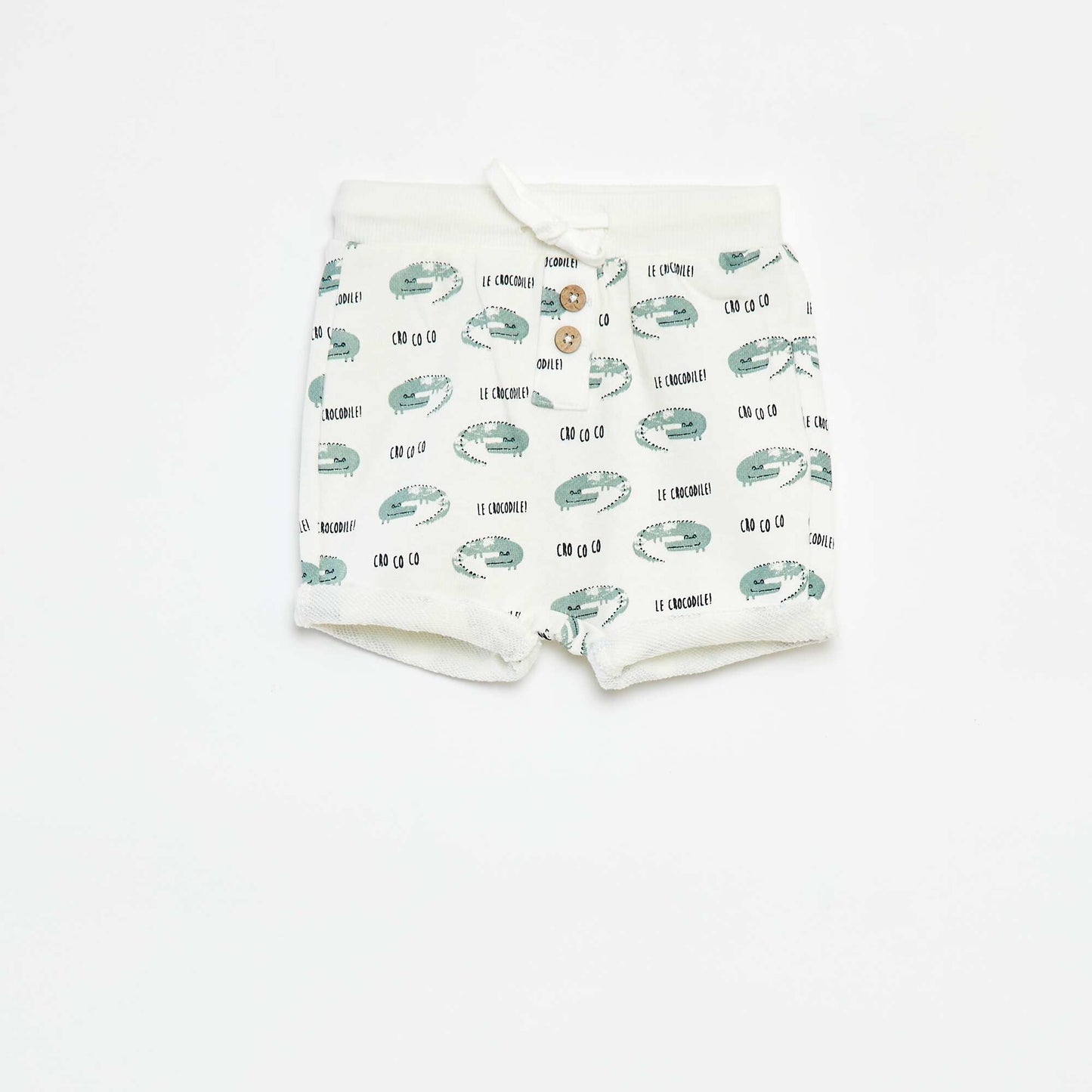 Short en french terry imprimé BLANC