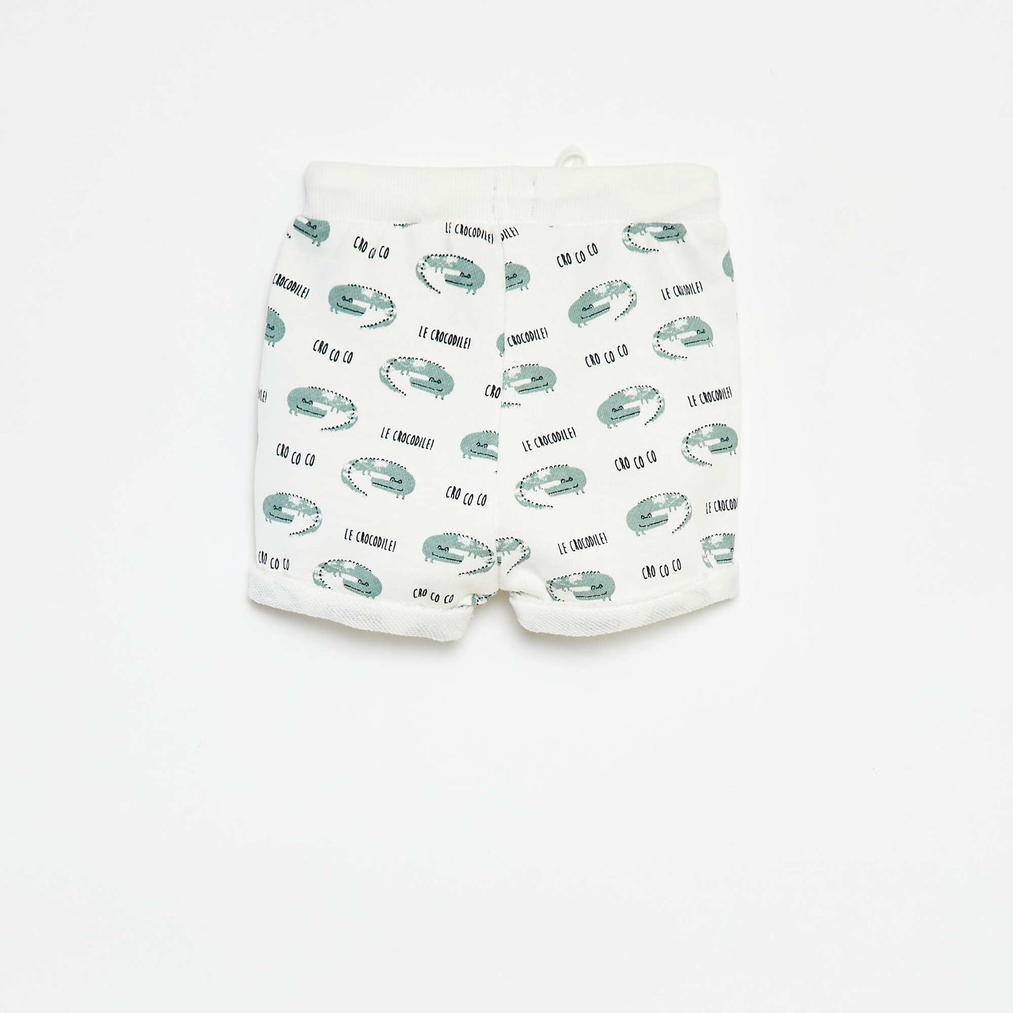 Short en french terry imprimé BLANC