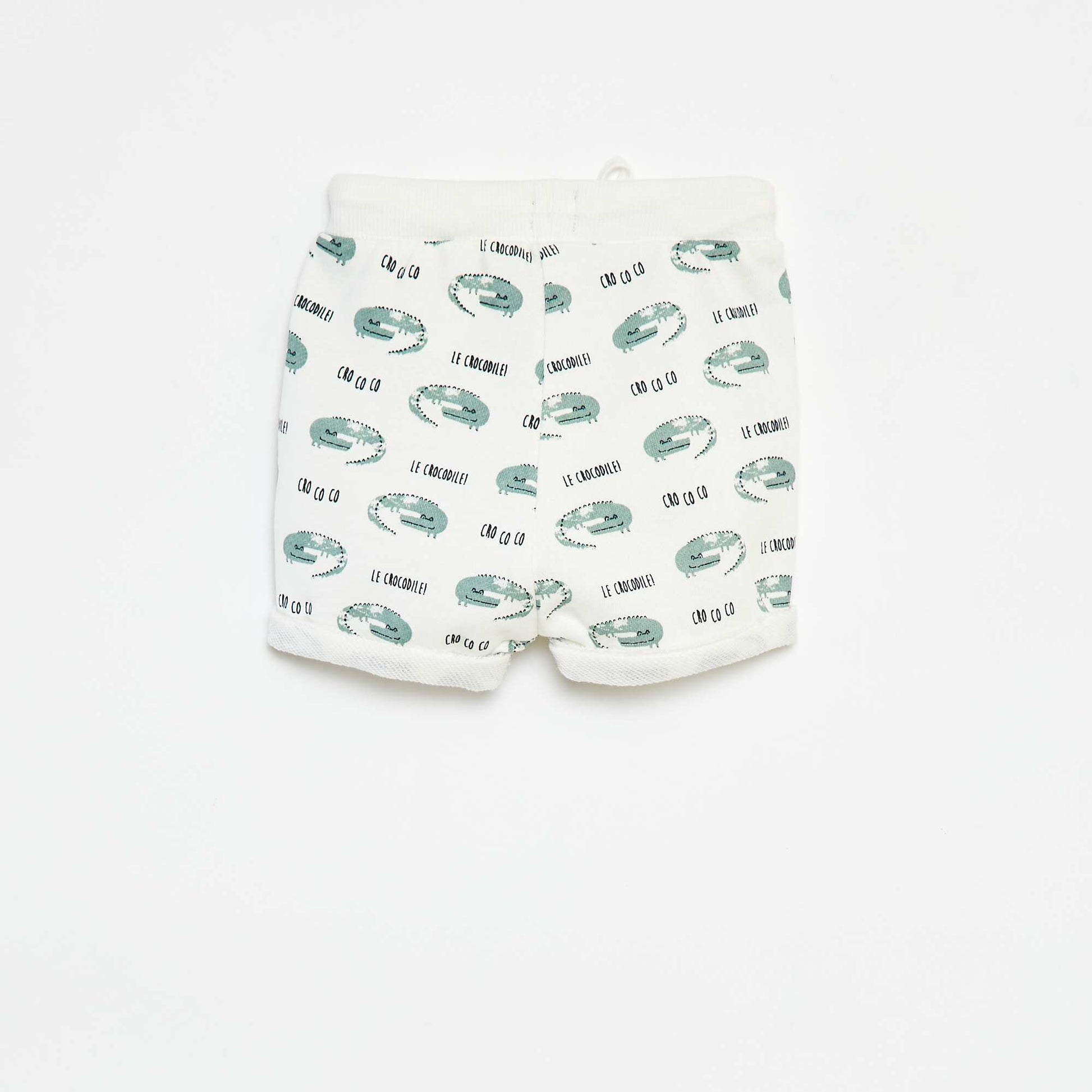 Short en french terry imprimé BLANC
