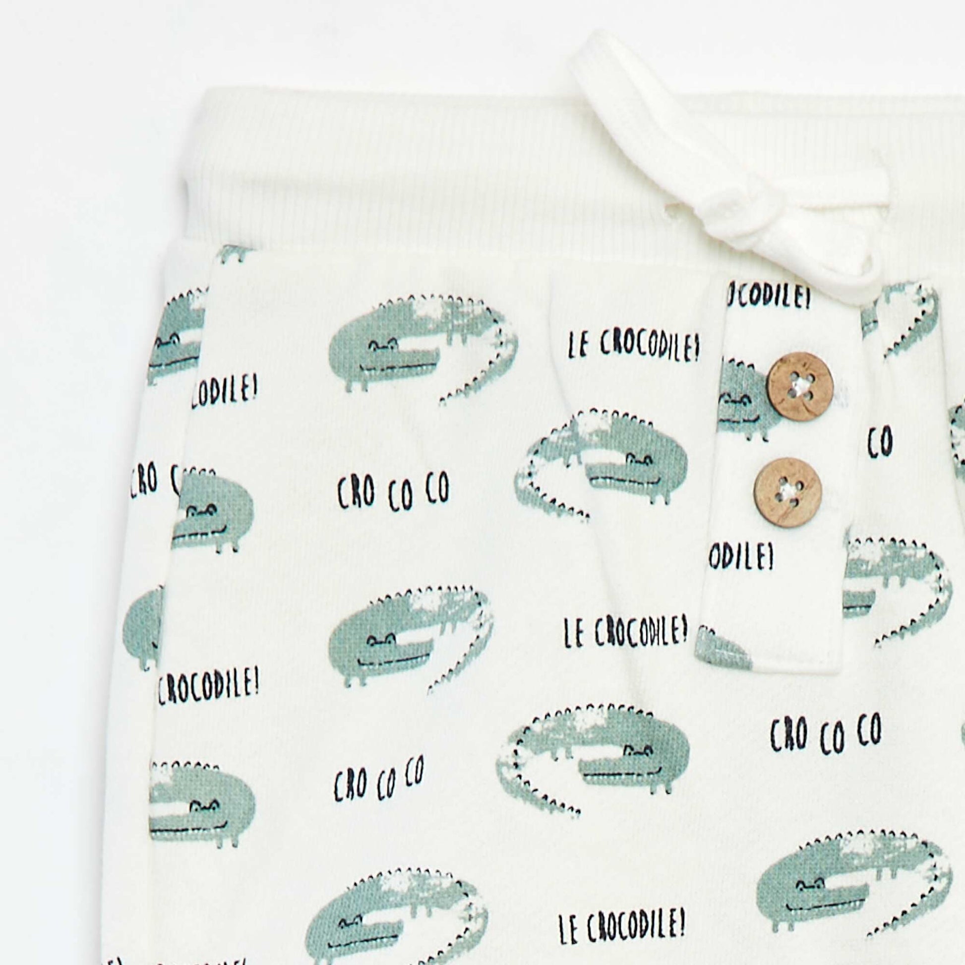 Short en french terry imprimé BLANC