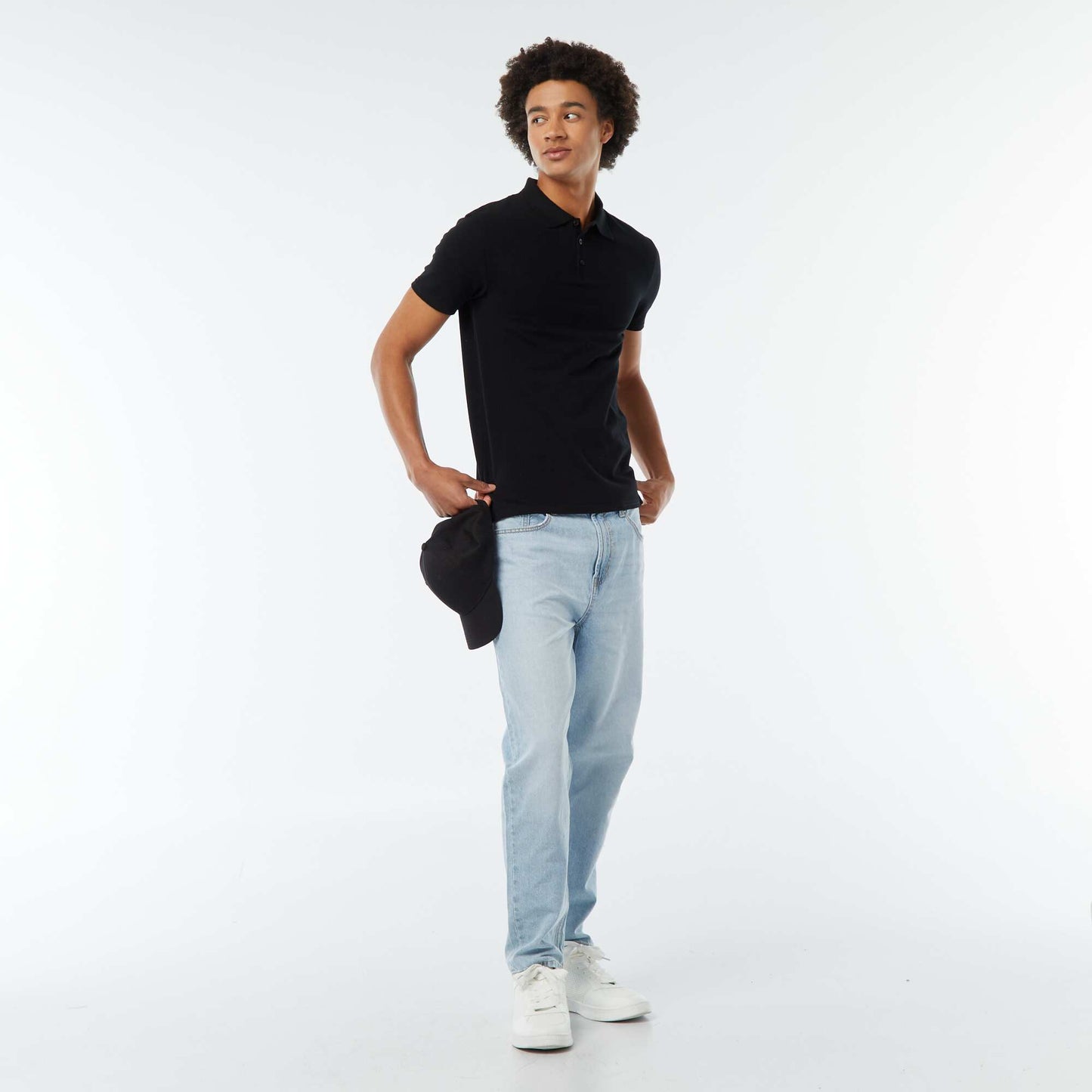 Polo en piqué de coton NOIR