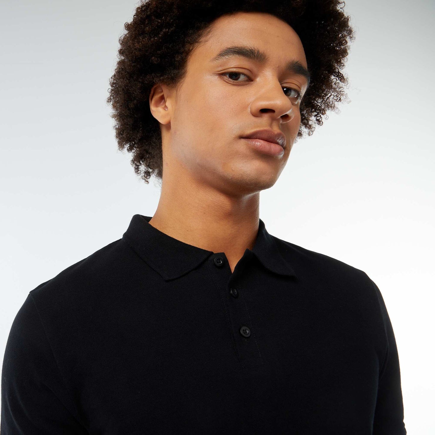 Polo en piqué de coton NOIR