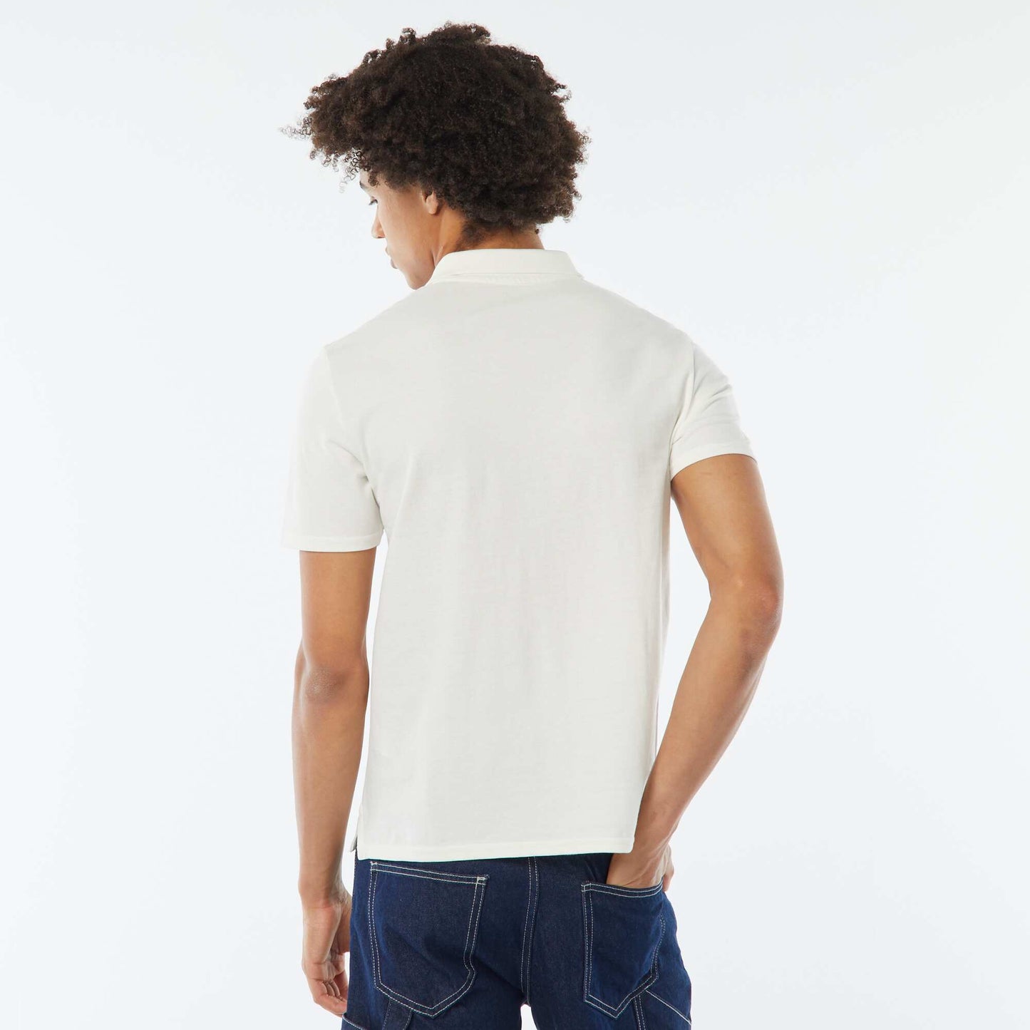 Polo en piqué de coton BLANC