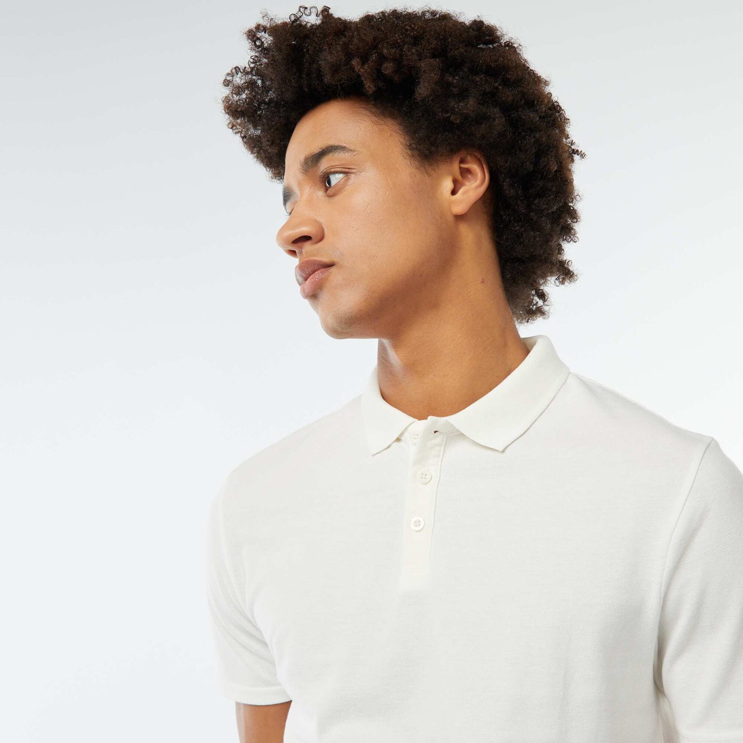 Polo en piqué de coton BLANC
