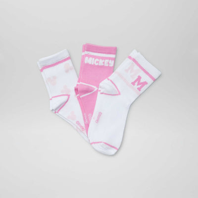 Lot de 3 paires de chaussettes 'Mickey' et 'Minnie' BLANC