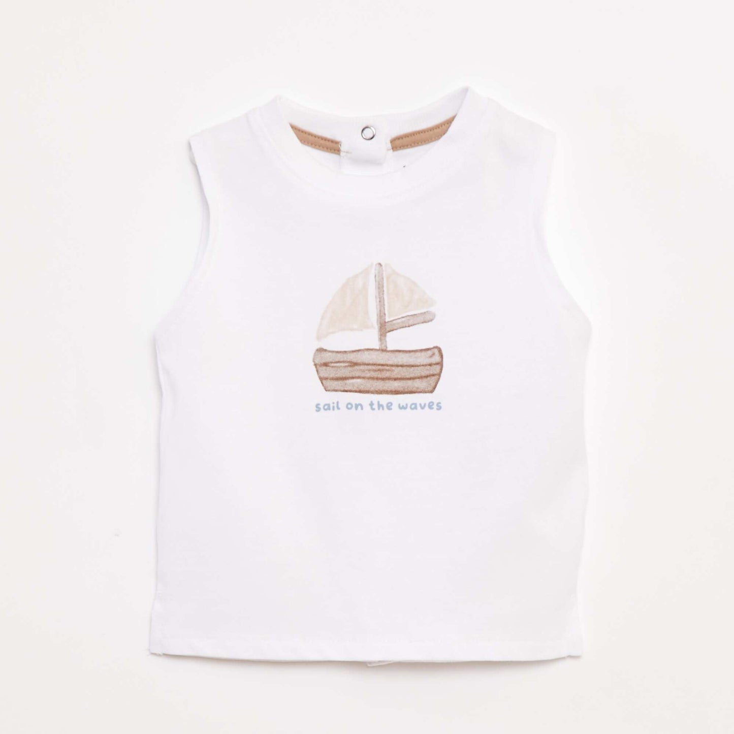 Débardeur imprimé 'bateau' BLANC