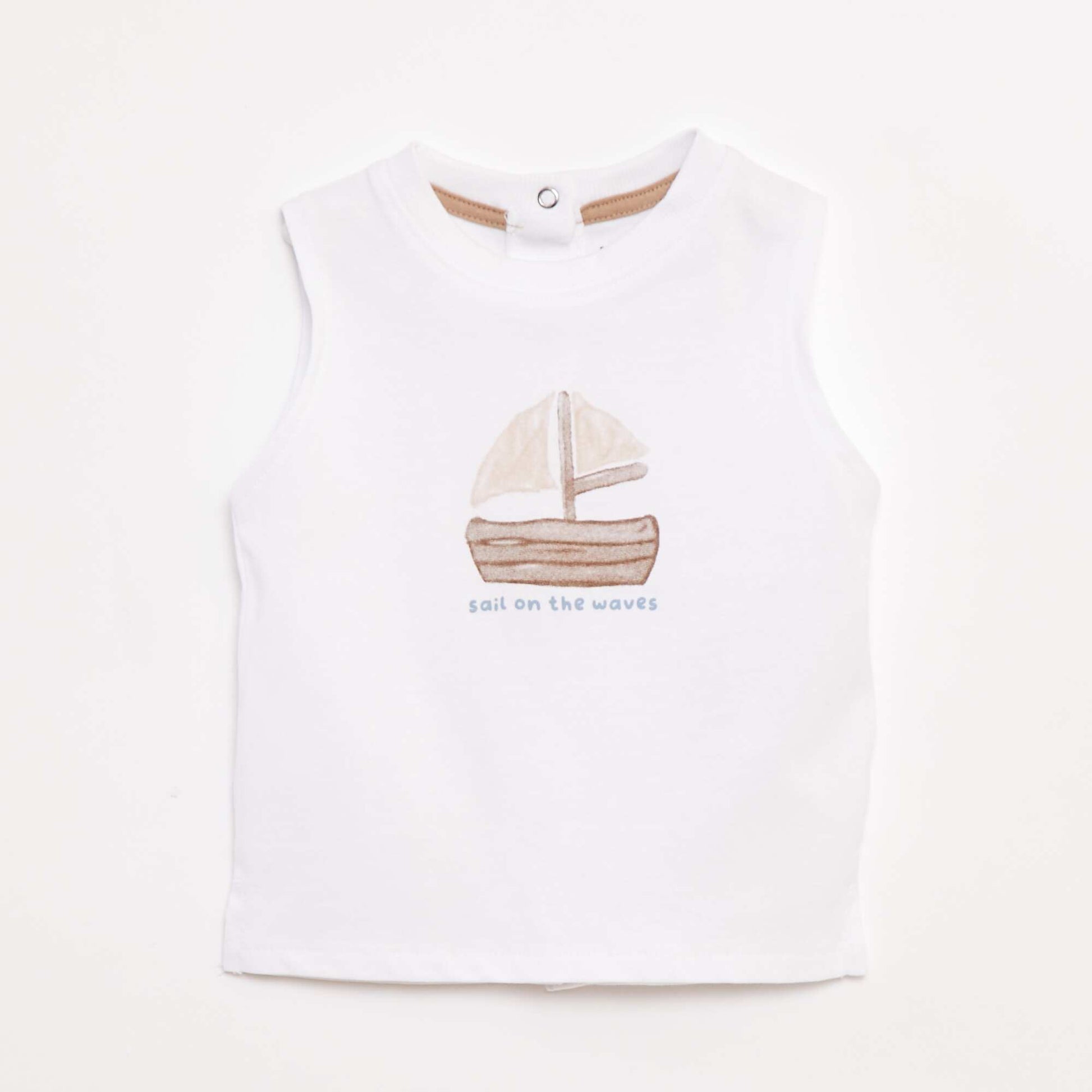 Débardeur imprimé 'bateau' BLANC