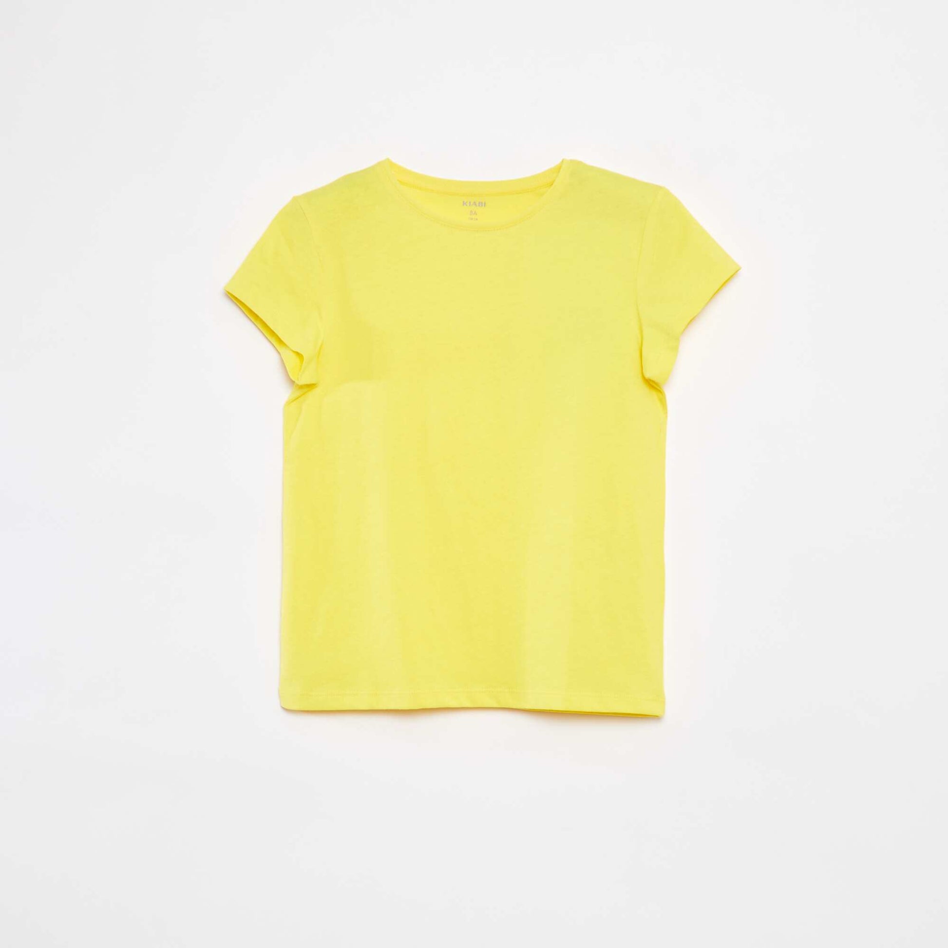 T-shirt en maille jersey manches courtes JAUNE