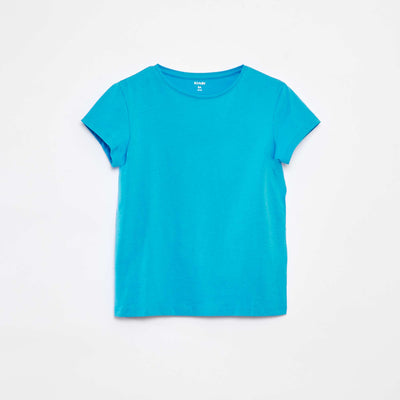 T-shirt en maille jersey manches courtes BLEU