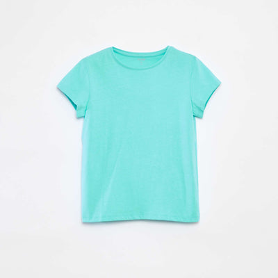 T-shirt en maille jersey manches courtes BLEU