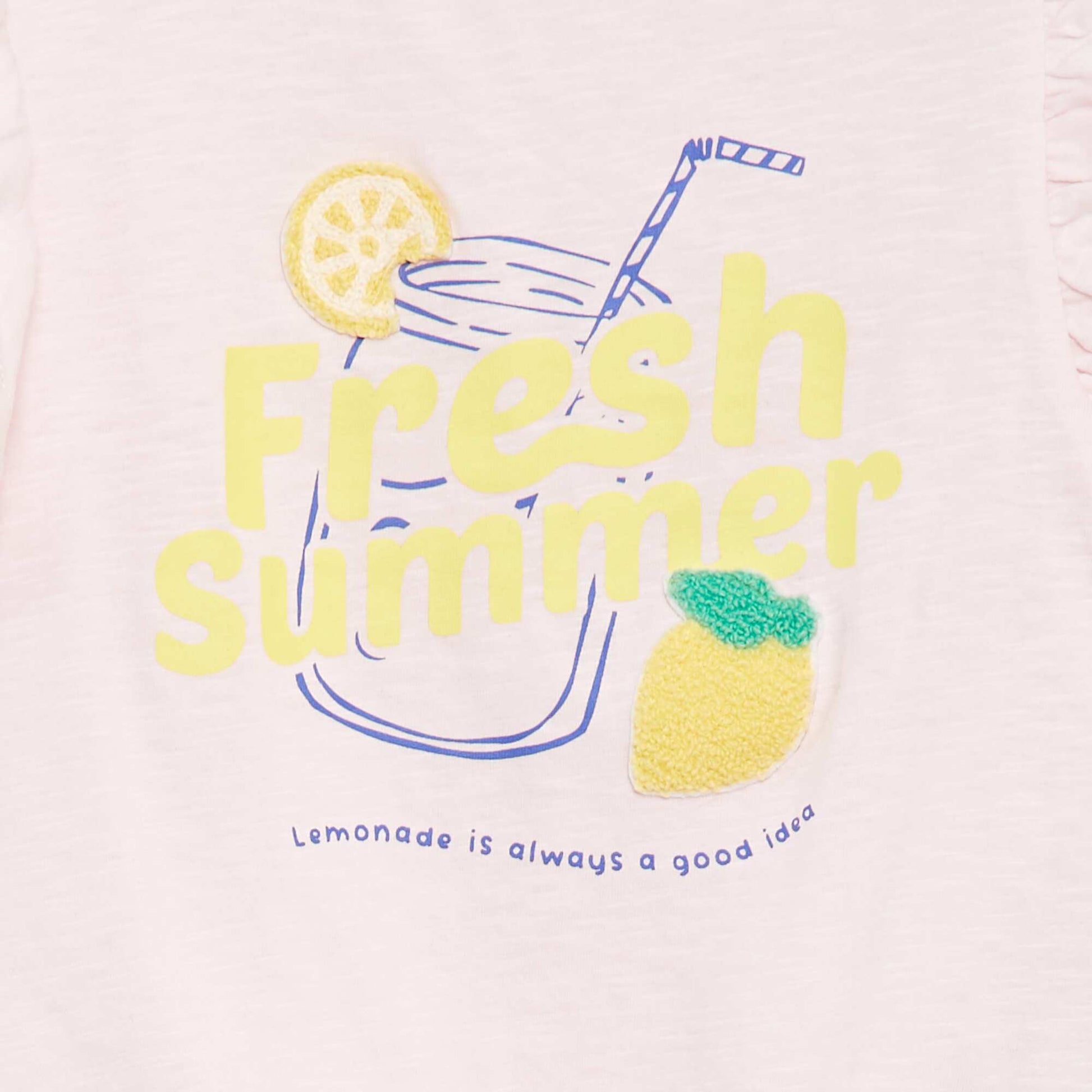 T-shirt fantaisie en coton ROSE