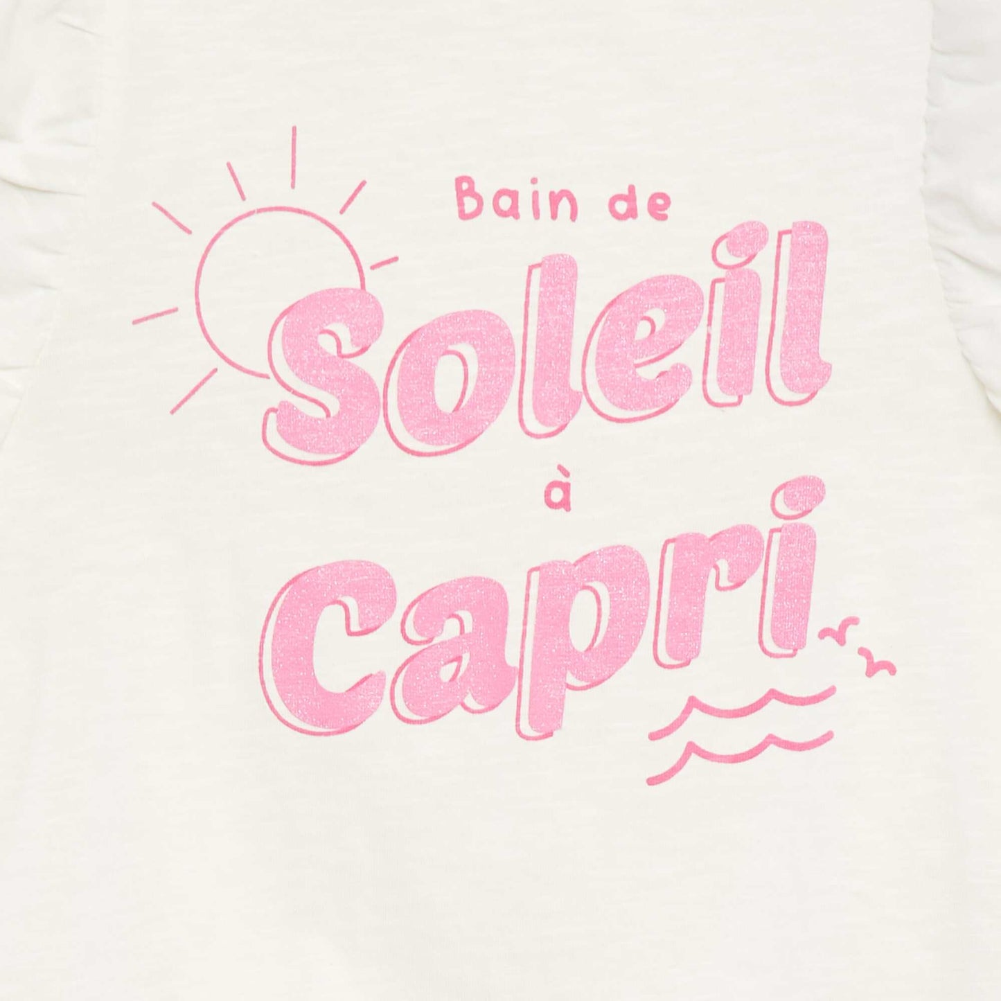 T-shirt fantaisie en coton BLANC