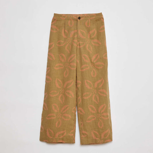 Pantalon large avec imprimé KAKI