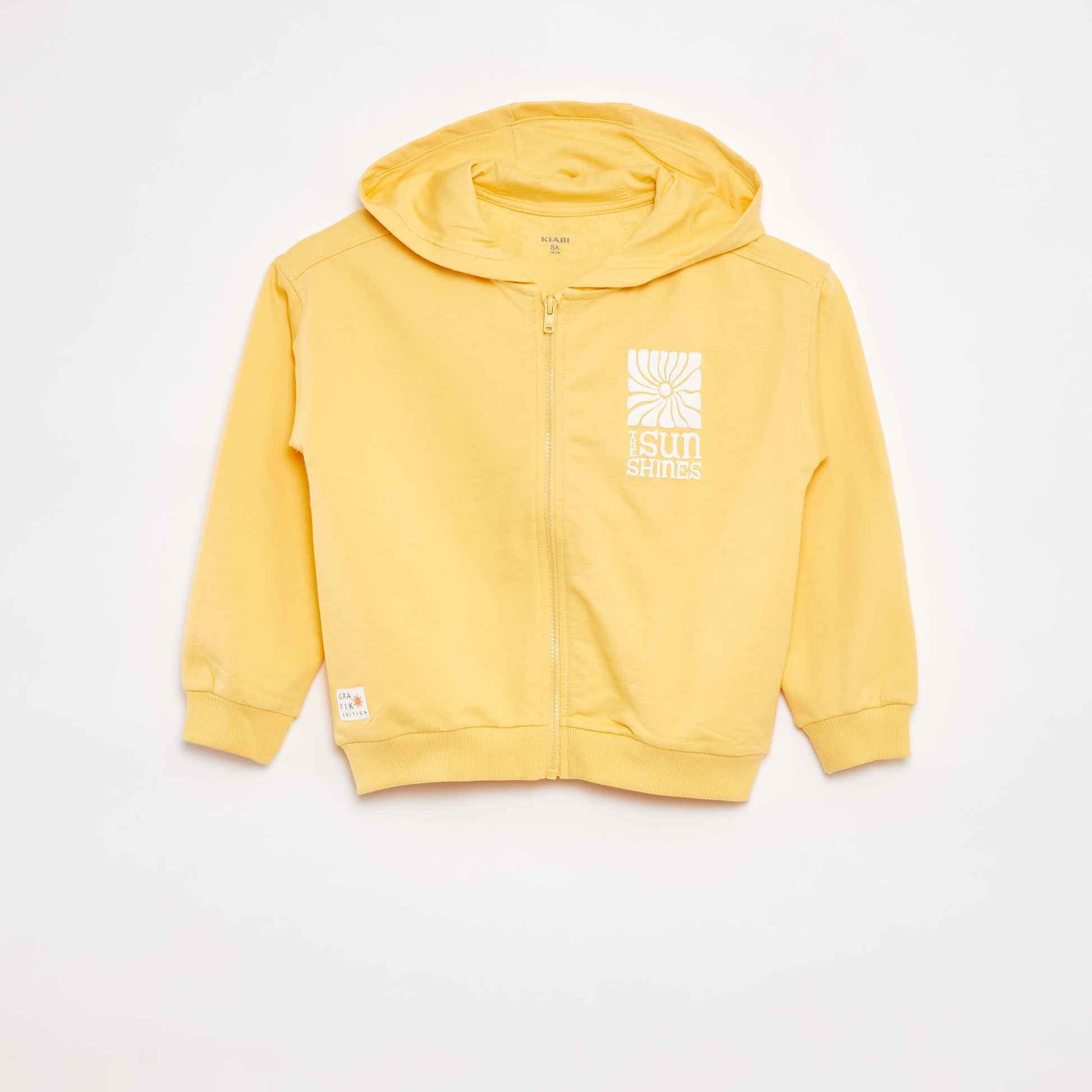 Sweat zippé à capuche - Grafik Edition JAUNE