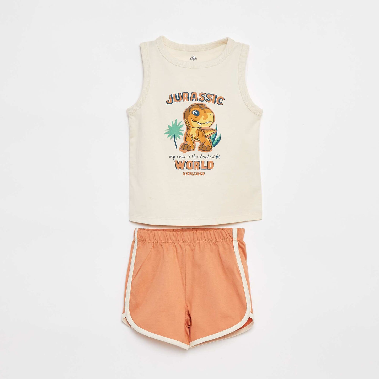 Pyjama court débardeur + short 'Jurassic World' - 2 pièces BEIGE