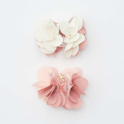 Lot de 2 pinces crabes à fleurs ROSE