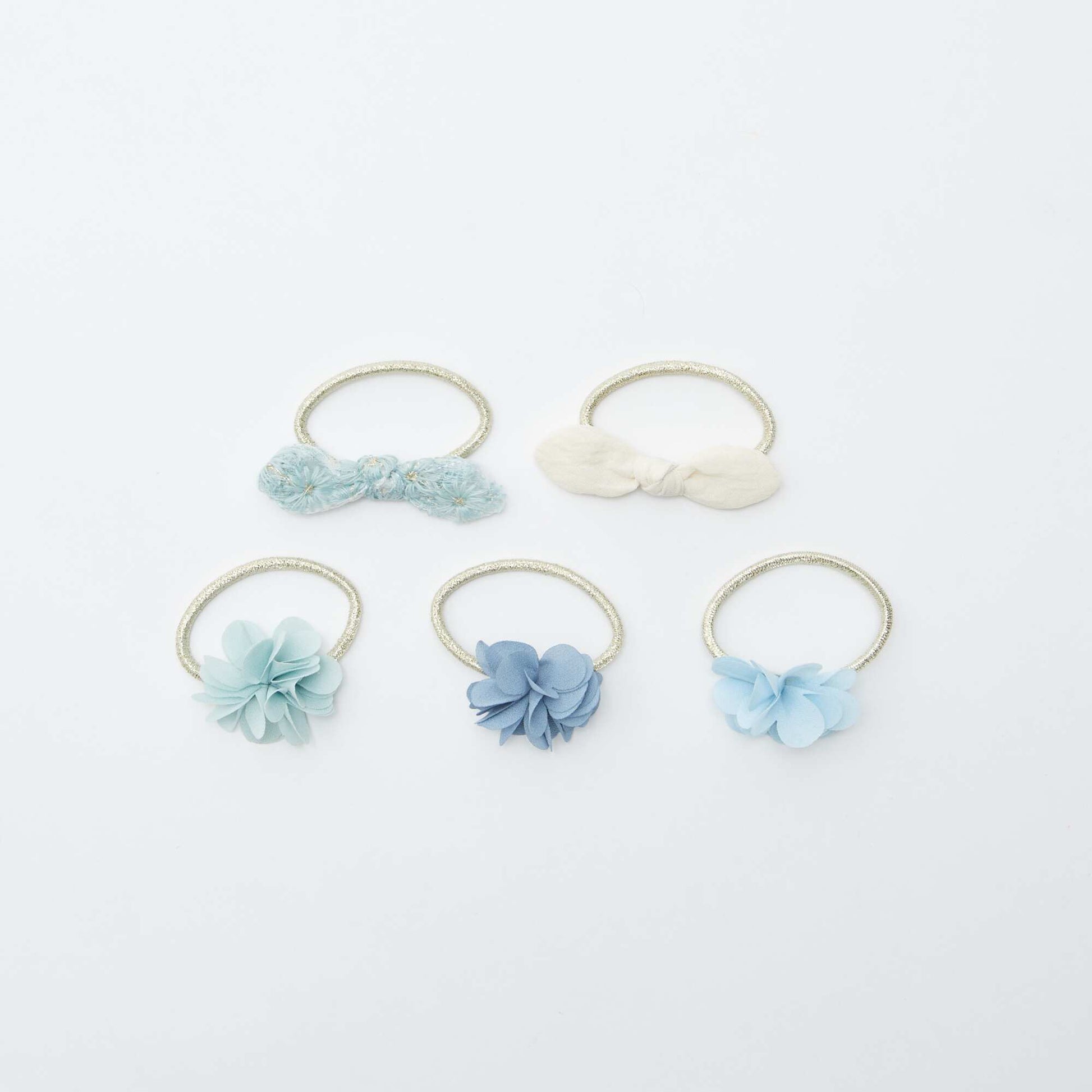 Lot de 5 élastiques cérémonie BLEU