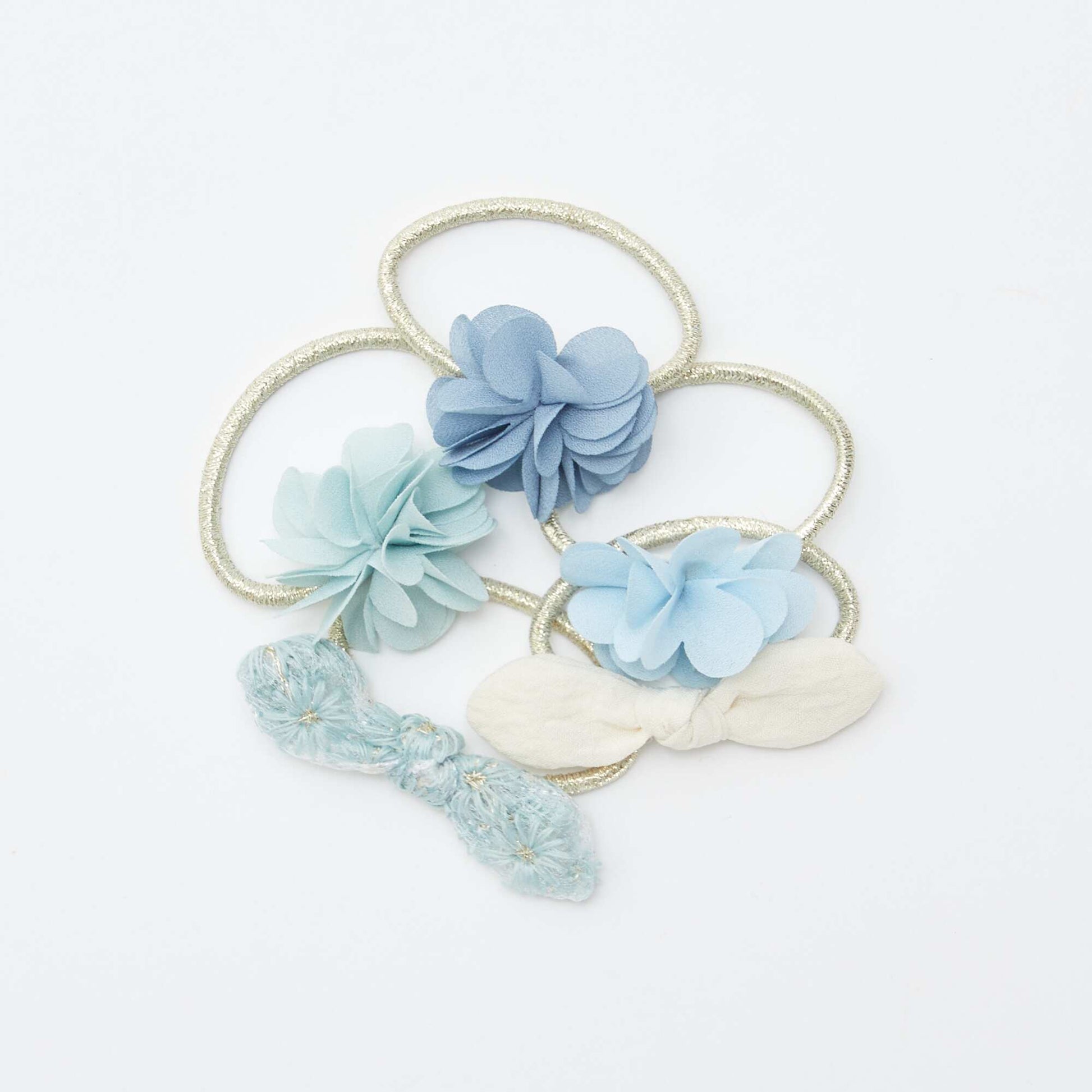Lot de 5 élastiques cérémonie BLEU