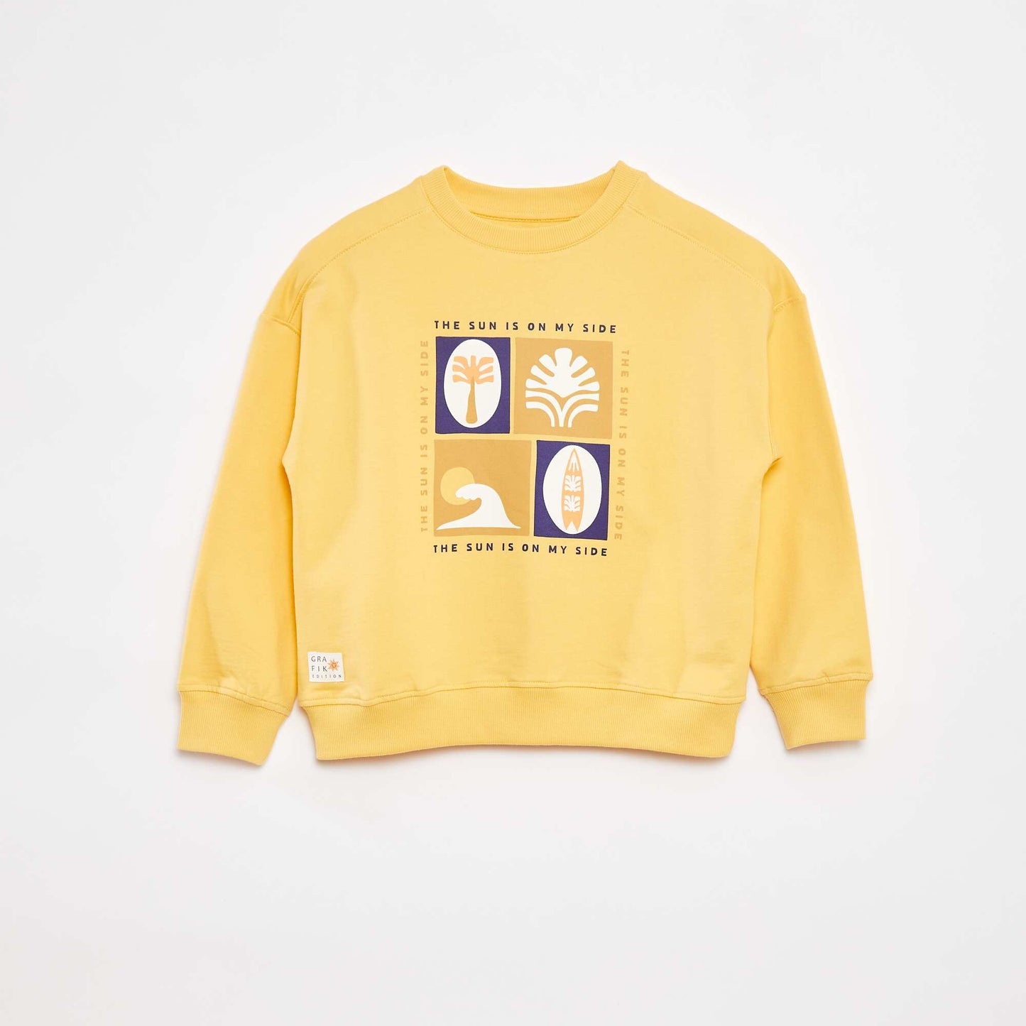 Sweat à col rond imprimé - Grafik Edition JAUNE