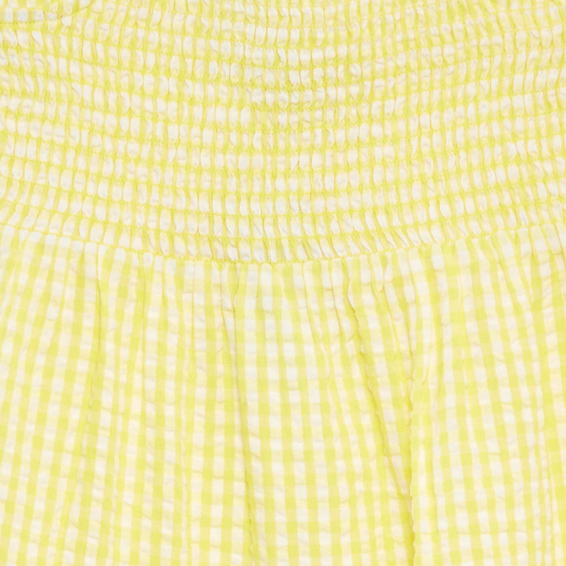 Robe matière crépon avec haut smocké JAUNE