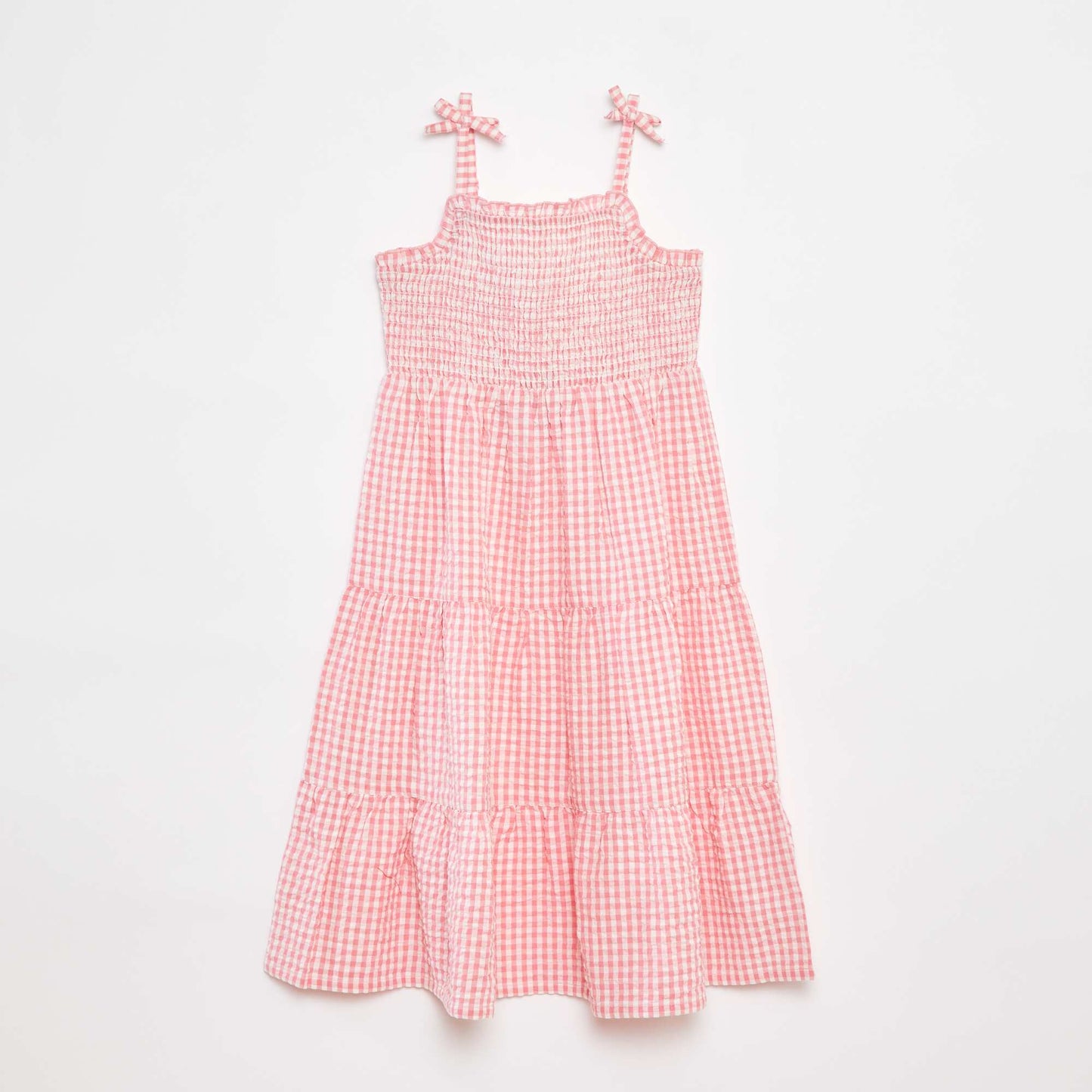 Robe matière crépon avec haut smocké ROSE