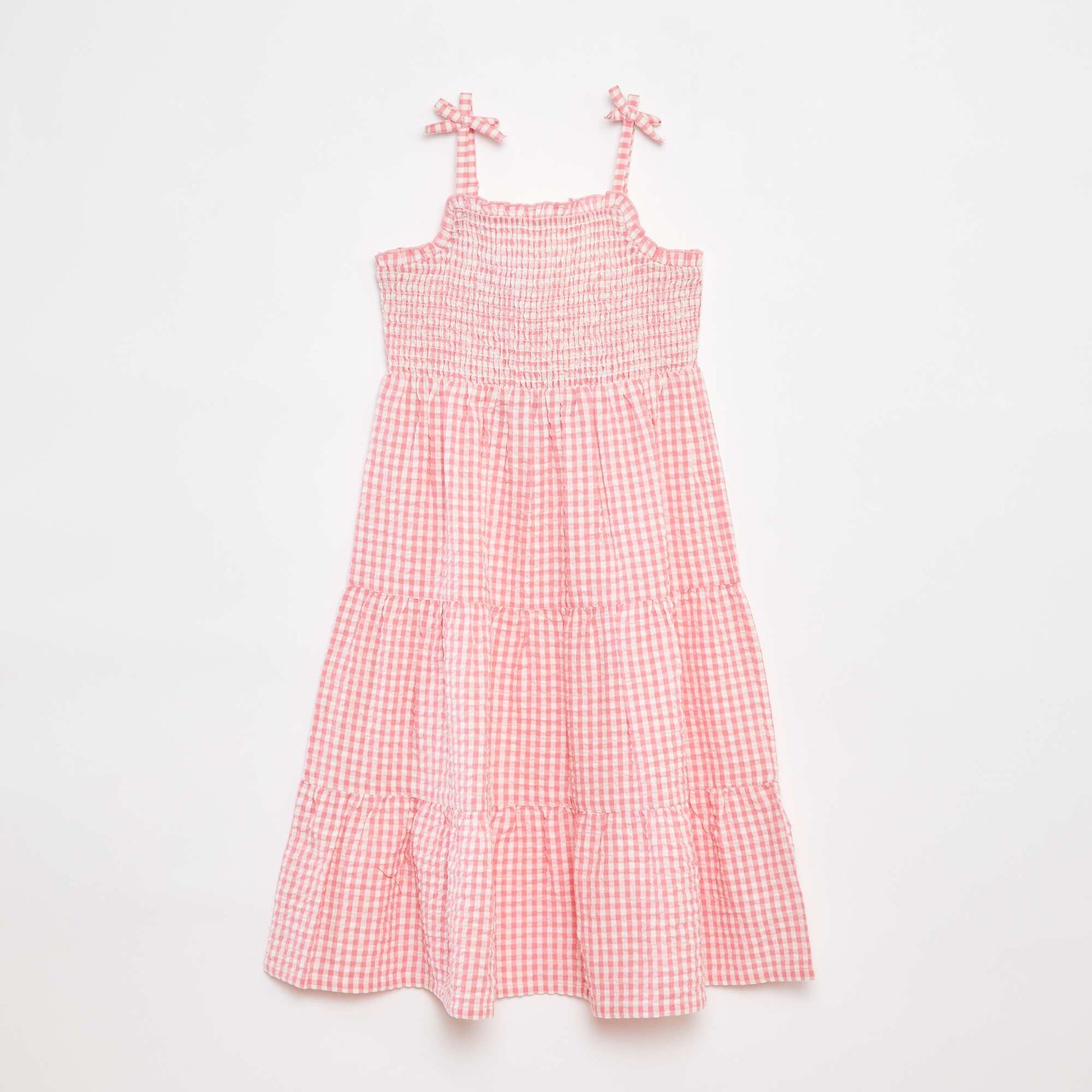 Robe matière crépon avec haut smocké ROSE