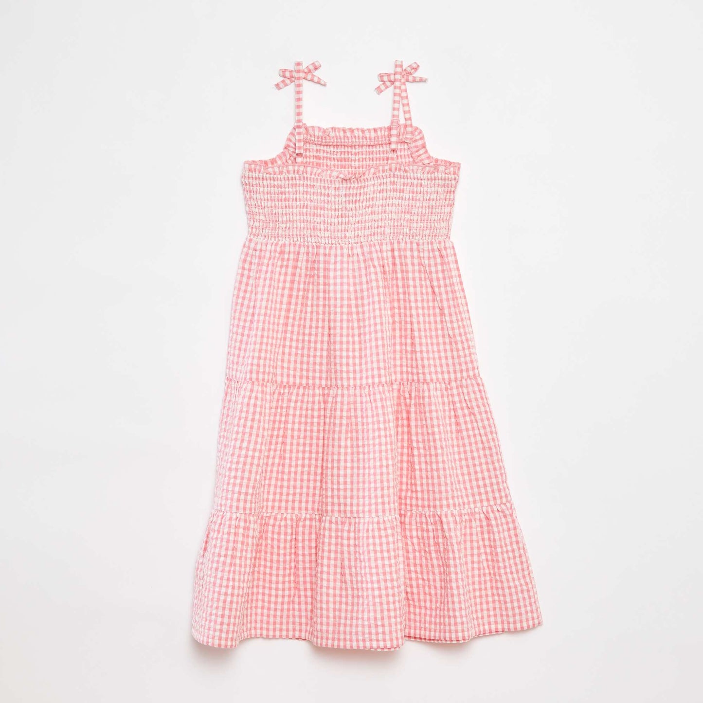 Robe matière crépon avec haut smocké ROSE