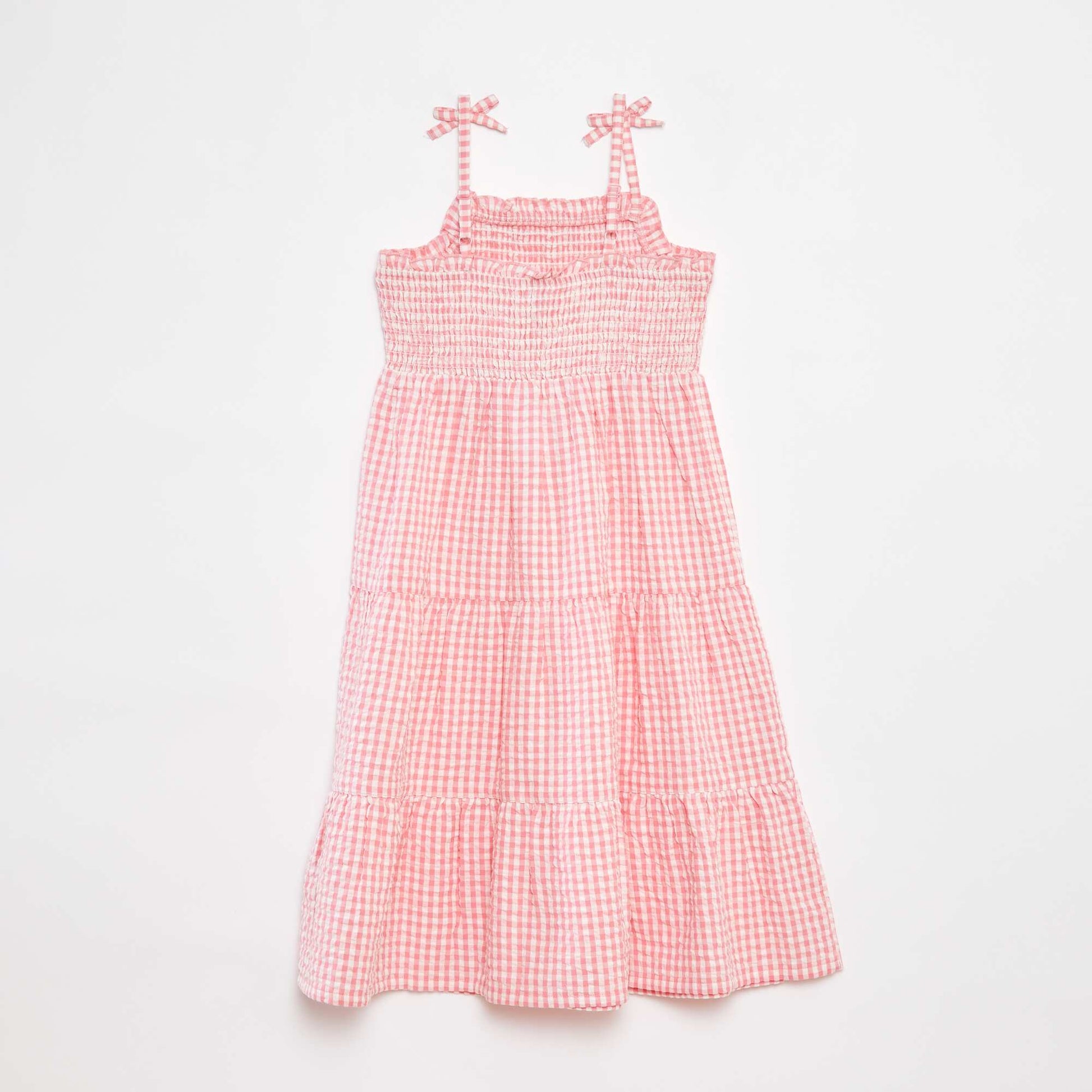 Robe matière crépon avec haut smocké ROSE