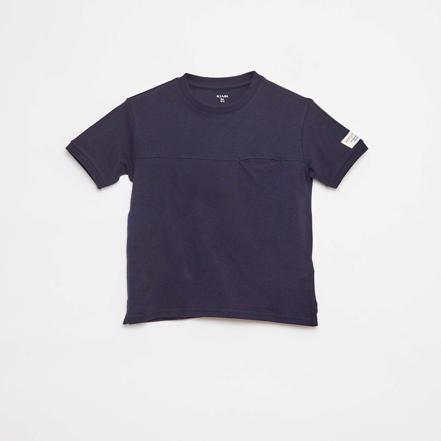 T-shirt en coton piqué BLEU
