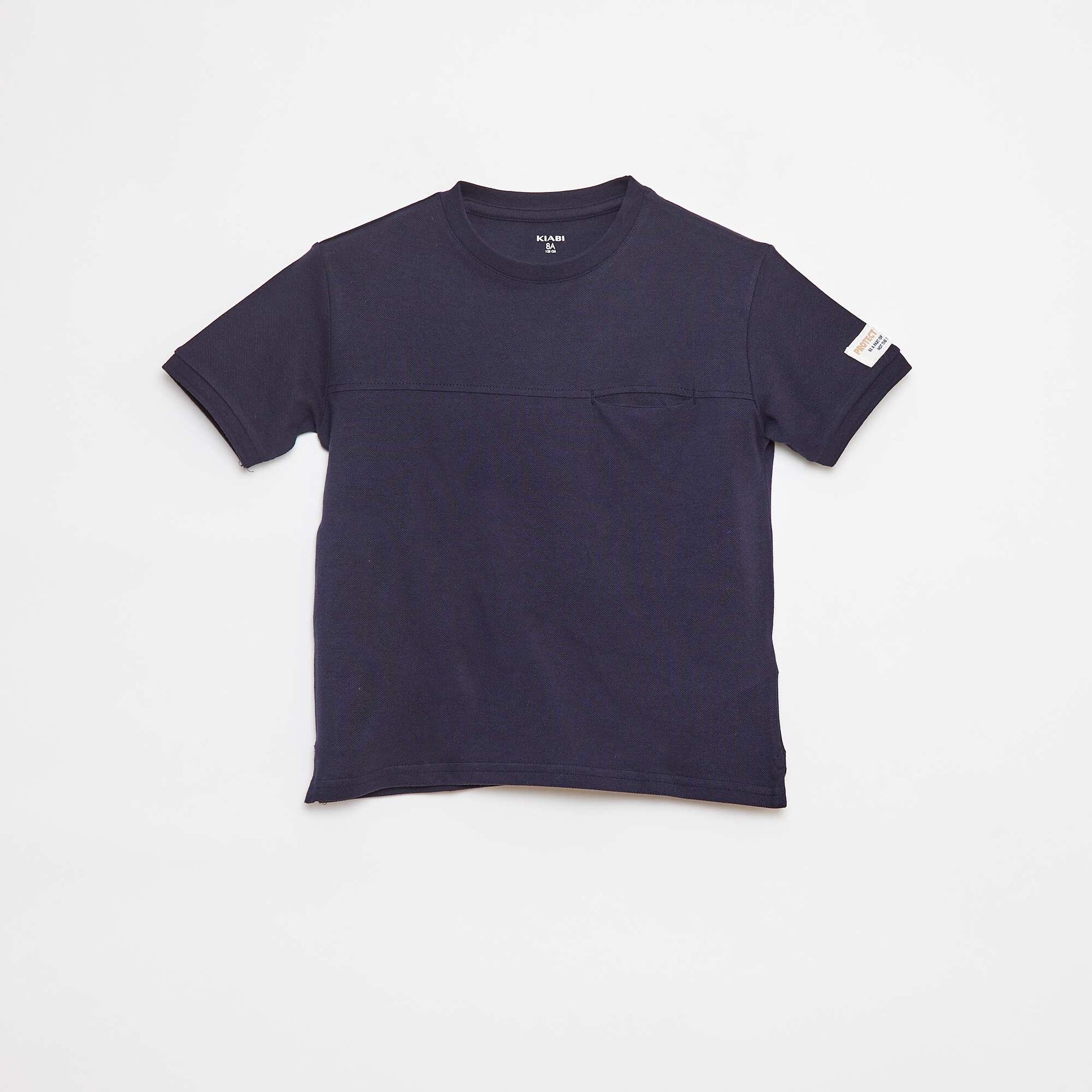 T-shirt en coton piqué BLEU