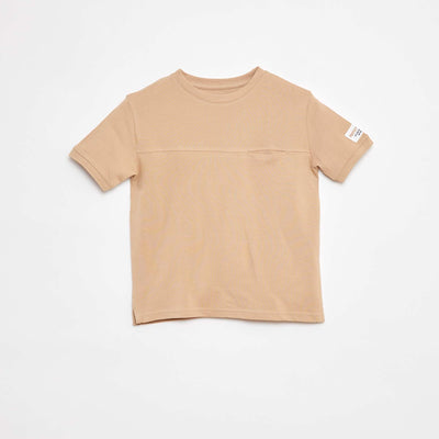 T-shirt en coton piqué MARRON